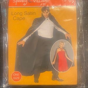 Long Satin Cape/ Adult Vampire cape only -costume - new Halloween